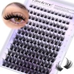 Pawotence Lash Clusters Wispy Cluster Eyelash Extensions 10-18mm Individual Lashes DIY Cluster Lashes Extension Soft Comfortable Eyelash Clusters with Thin Band