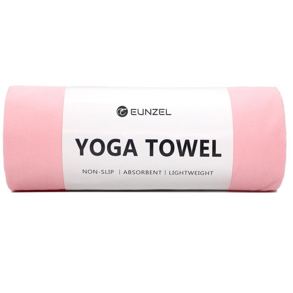 Eunzel Hot Yoga Towel Non Slip Yoga Mat Towel Non-Slip Sweat Absorbent Microfiber Towel for Hot Yoga, Pilates and Workout 72 x 26.5, Pink