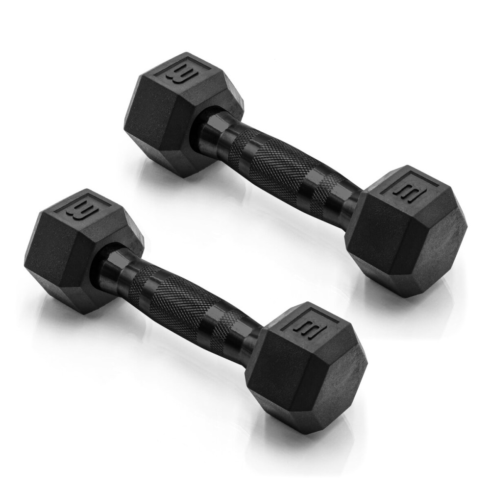 CAP Barbell 3 LB Coated Hex Dumbbell Pair with Black Handle
