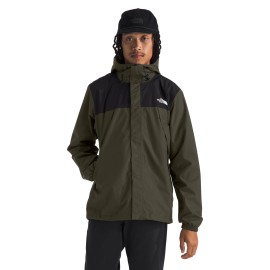 The North Face Men\'s Antora Jacket (Standard & Big Size) | Waterproof & Windproof Rain Coat, Secure Zip Hand Pockets, Adjustable Hood & Hem, New Taupe Green/TNF Black, Large