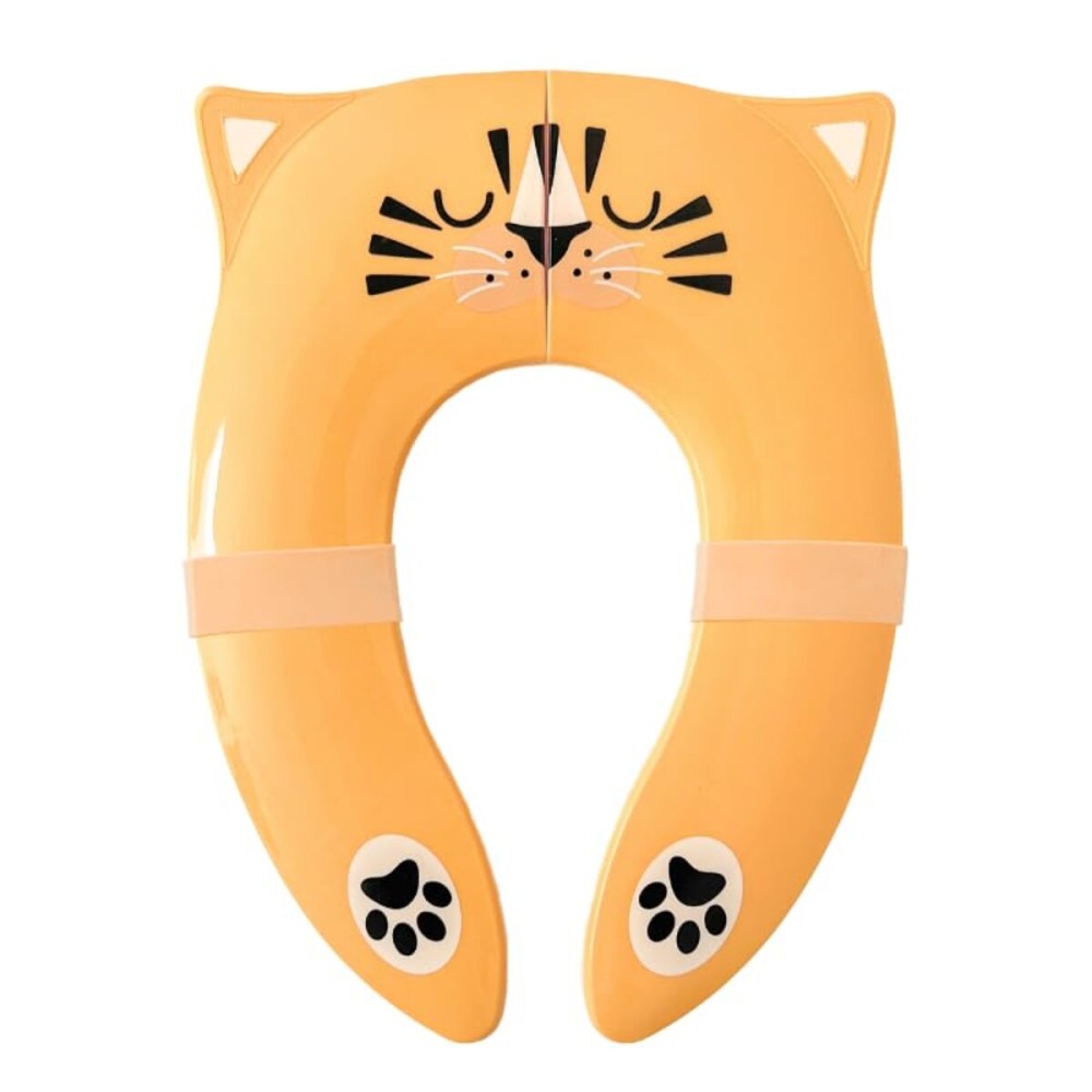 Hippypotamus Travel Potty Seat for Toddler - Folding Potty Training Seat - Portable Toilet Seat Cover for Baby & Kids (ORANGE Tiger)