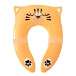 Hippypotamus Travel Potty Seat for Toddler - Folding Potty Training Seat - Portable Toilet Seat Cover for Baby & Kids (ORANGE Tiger)