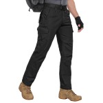 Zoofly Mens Cargo Work Pants Ripstop with Pockets Tactical Pants for Men Water Resistant Motorcycle Hiking Pants Elastic Black 44W*34L