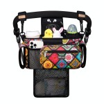 TOPDesign Universal Baby Stroller Organizer, Stroller Caddy with Detachable Mesh Bag & Heightened Insulated Cup Holders & Non-Slip Secure Hooks Accessories, Fits Most Strollers (Yoga)