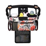 TOPDesign Universal Baby Stroller Organizer, Stroller Caddy with Detachable Mesh Bag & Heightened Insulated Cup Holders & Non-Slip Secure Hooks Accessories, Fits Most Strollers (Trumpet Vine)