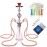 Hookah Set With Everything 4 Hose - GRENAOH 22 Premium Hookah Shisha set with Everything Glass Vase, Ceramic Bowl and Coal Tongs Ashtray (4-Pink)