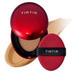TIRTIR Mask Fit Red Cushion Foundation | Full coverage, Weightless, Skin fit, Satin Glow Finish, Korean Makeup BB Foundation, beauty, Tattoo cover up, Buildable (31N French Beige, 0.63 Fl Oz)