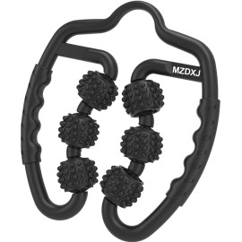 MZDXJ Cellulite Massage Tool Muscle Roller - Deep Fascia Massager & Dimpled Skin Remover for Legs, Thighs & Buttocks - Anti-Cellulite Roller, Smooth Skin, Pain ReliefBlack - 6 Wheel