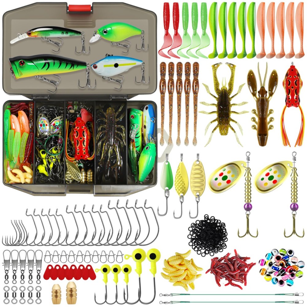 TRUSCEND Widely Used Fishing Bait Rigs Worth Every Penny, Selected Fishing Lures & Tackle Kit for Freshwater Fishing, Economic/Giftable/Premium Starter Gear Set Available, Perfect Fishing Gift
