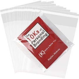 SOMIOCO Clear Self Seal Cello Cellophane Resealable Poly Bags 1.4 mils Adhensive OPP Goodie Bags for Packaging Clothing, T Shirts, Party Decorative Gift 10X13 In 50 pcs