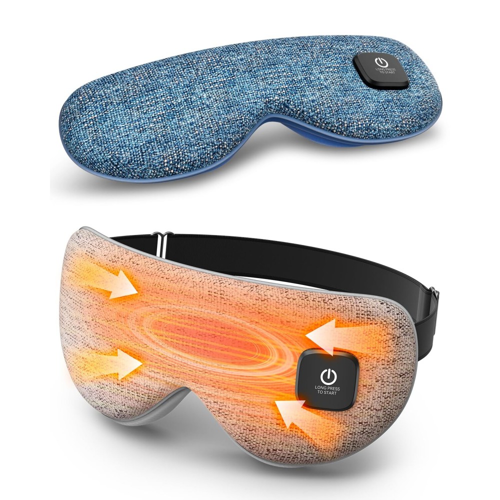 Heated Eye Mask - Cordless Eye Mask for Dry Eyes, FSA - HSA Eligible, Eye Relief, Improved Sleep, Washable Eye Heating pad for Travel and with Replaceable Shell (Gray)