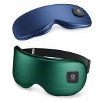 Heated Eye Mask - Cordless Eye Mask for Dry Eyes, Eye Relief, Improved Sleep, Washable Eye Heating pad for Travel and with Replaceable Shell (Green)