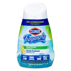 Clorox Fraganzia Gel Air Freshener Cone, Island Orchid Scent - No-Plug, Battery-Free Air Freshener for Small Rooms, Closets, Kitchens, Bathrooms, Offices and More, 6 Ounce