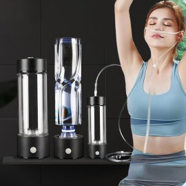 Hydrogen Water Bottle Generator 3 In1,SPE/PEM Water Ionizer,Glass Hydrogenated Rich Water Bottles, Premium Alkaline Water Hydrogen Water Machine Filter Pitcher Gift for Office/Home/Travel Women/Men