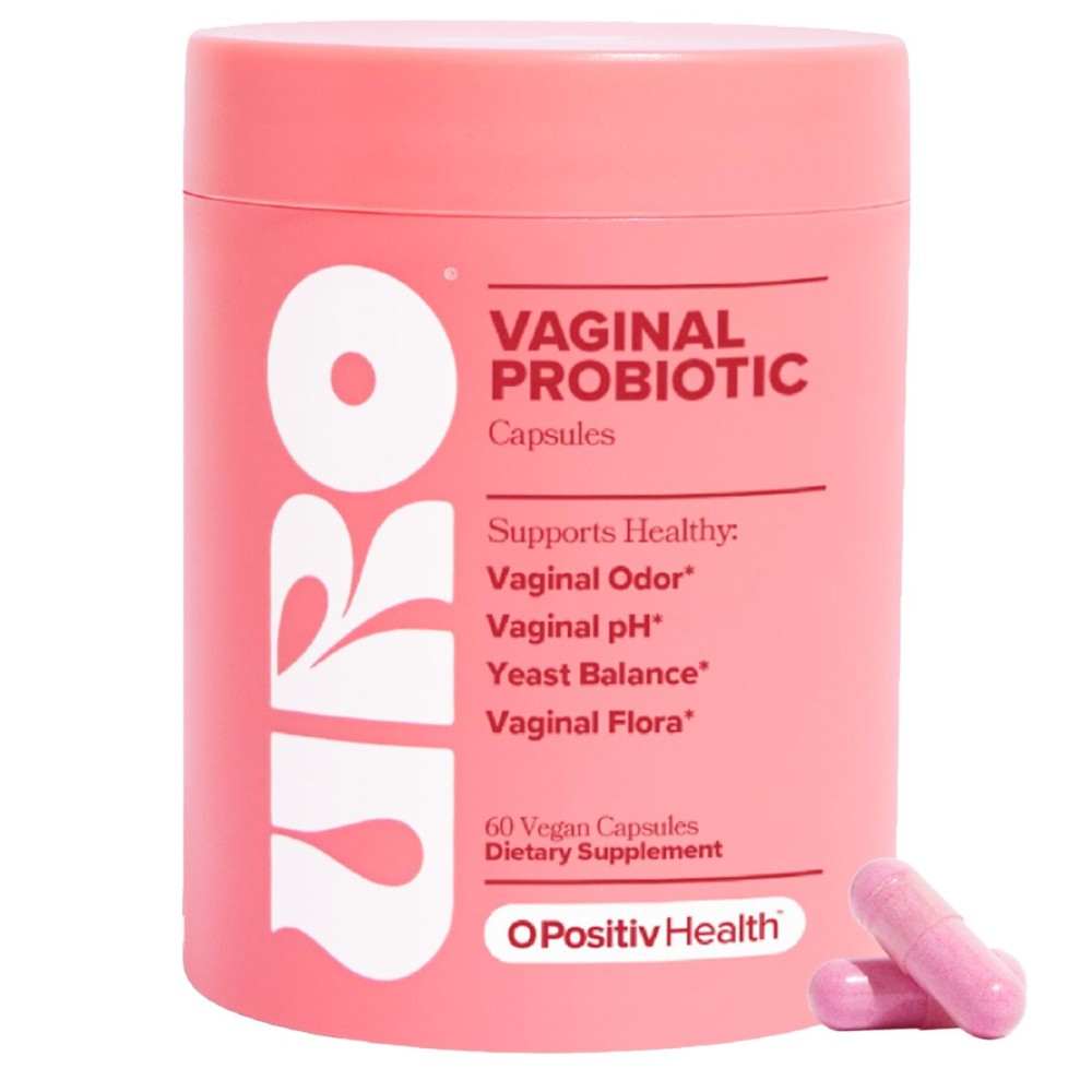 O Positiv URO Vaginal Probiotics for Women pH Balance with Prebiotics & Lactobacillus - Vaginal Health Supplement - Promote Healthy Vaginal Odor & Flora, 60 Count (Pack of 1), 1 Month Supply