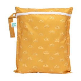 Bumkins Waterproof Wet Bag for Baby, Travel, Swim Suit, Cloth Diapers, Pump Parts, Pool, Beach, Gym Clothes, Toiletry, Hook to Stroller, Daycare, Zipper Reusable Wetdry Packing Pouch, Yellow