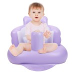 AirSwim Inflatable Baby Chair, Inflatable Baby Seat for Babies 3 Months and Up, Summer Blow Up Chair with Built in Air Pump, Bumbo Seat for Learning to Sit, Palying, Camping, Purple
