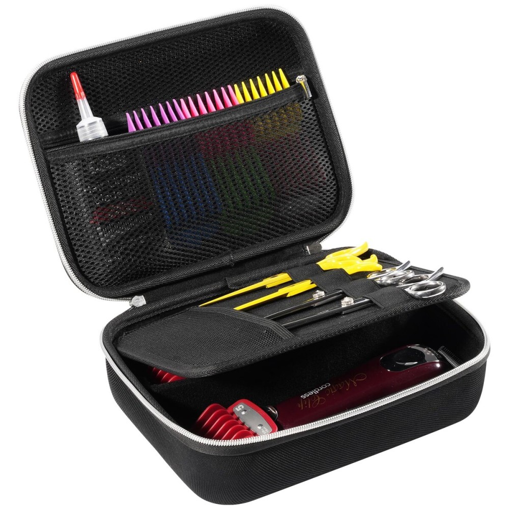 ProCase Hard Hair Clippers Case, Barber Supplies Hair Cutting Tool Accessories Storage Organizer, Trimmer Travel Bag for TPOB/Hatteker/Oneisal/Wahl 5Star/Andis Men Razor Guard Grooming Kits -Black
