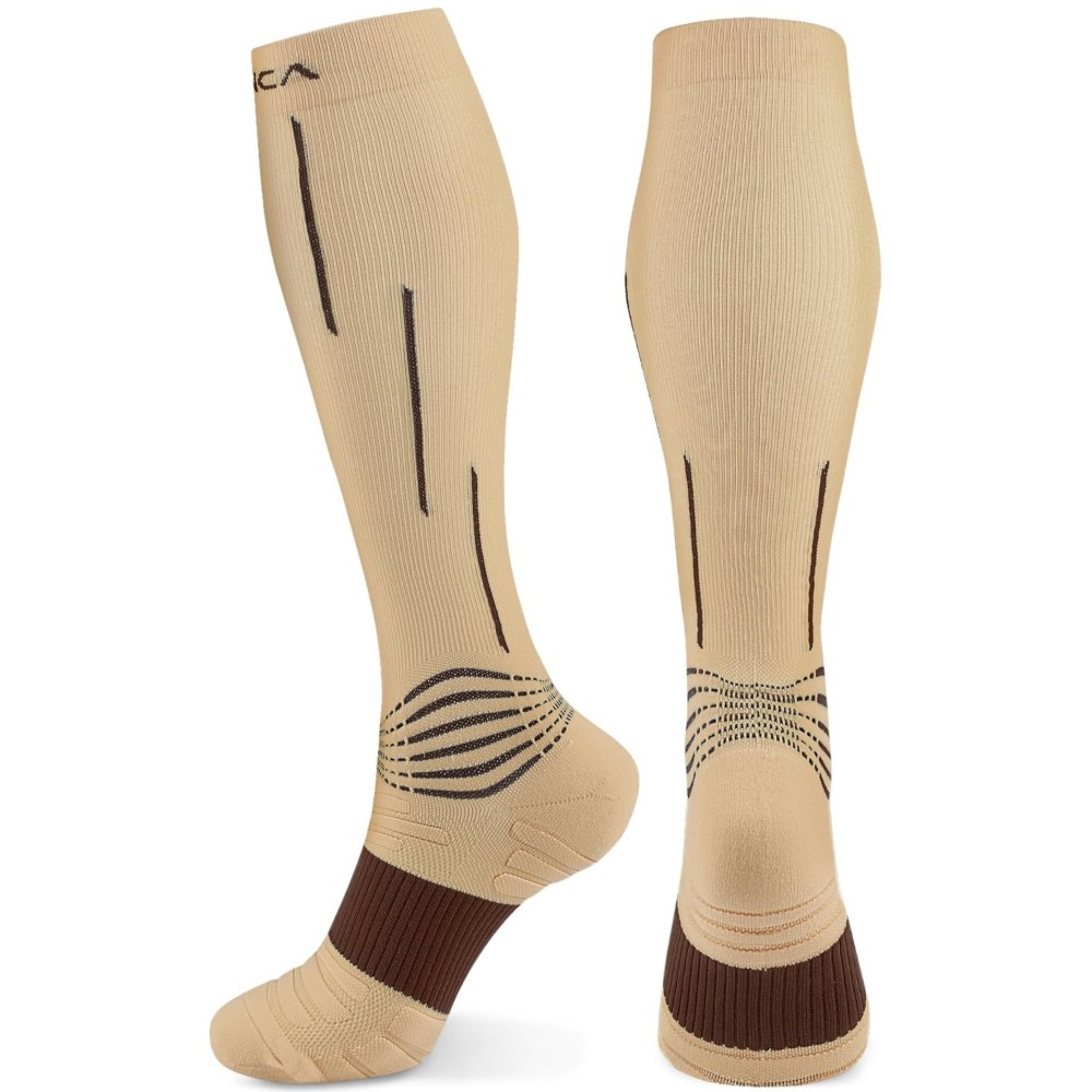 NEENCA Compression Socks, Medical Athletic Calf Socks for Injury Recovery & Pain Relief, Sports Protection-1 Pair, 20-30 mmhg