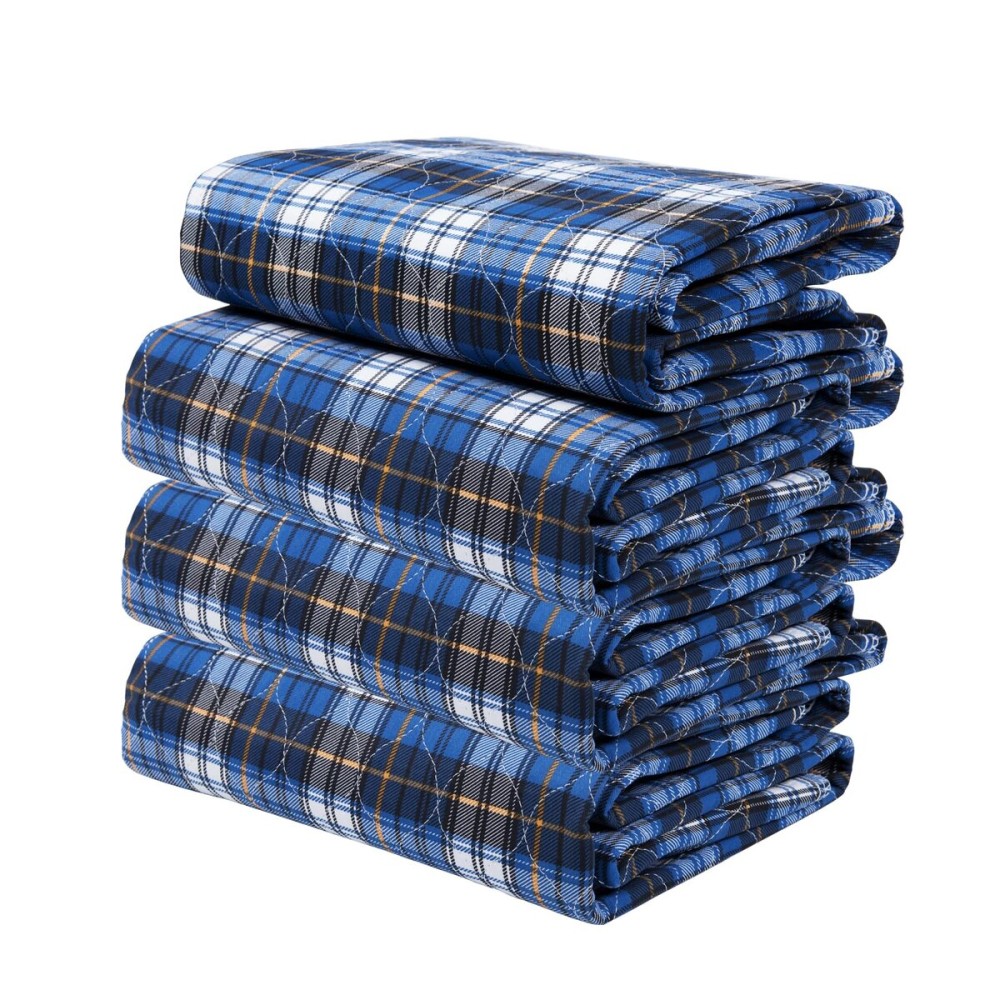 Washable Bed Pads, Non-Slip Bed Pads for Incontinence (28 x 36, 4 Pack) - Waterproof and Reusable Underpads for Adults, Kids, and Pets