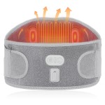 CUEHEAT Heated Waist Belt - Cordless Heating Pad for Lower Back Pain Relief,FSA Eligible HSA, Electrical Heating and Massage, Rechargeable Battery Powered (Gray, Waistline 29-57 inch)