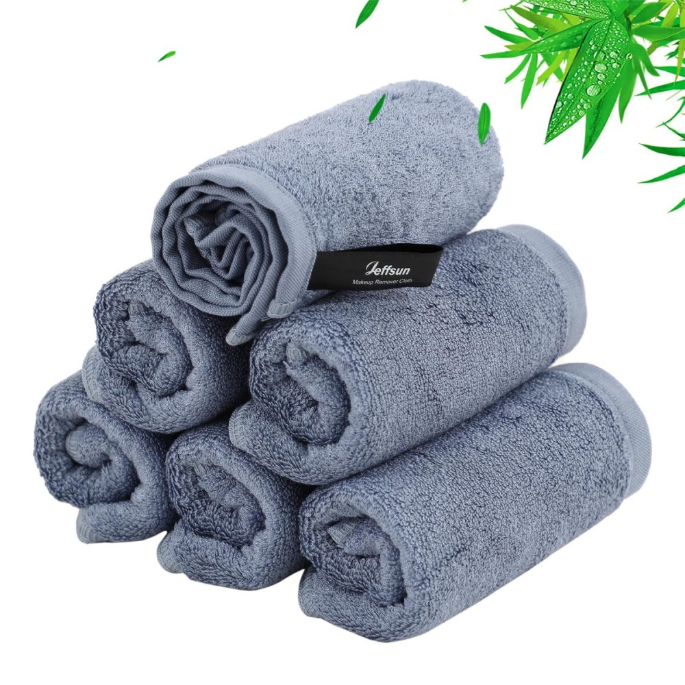 Wash Cloths 6 Pack, Reusable Makeup Remover Cloths, Super Soft and Gentle Face Towel for Sensitive Skin, 10x10 inch Small Face Washcloths, Easy to Rinse Quick Dry Slate Blue Facial Cleansing Cloths