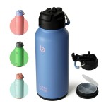 BOTTLE BOTTLE 32 oz Insulated Water Bottle Stainless Steel Sport Water Bottle with Straw Dual-use Lid Design for Gym with Pill Box (sky summer)
