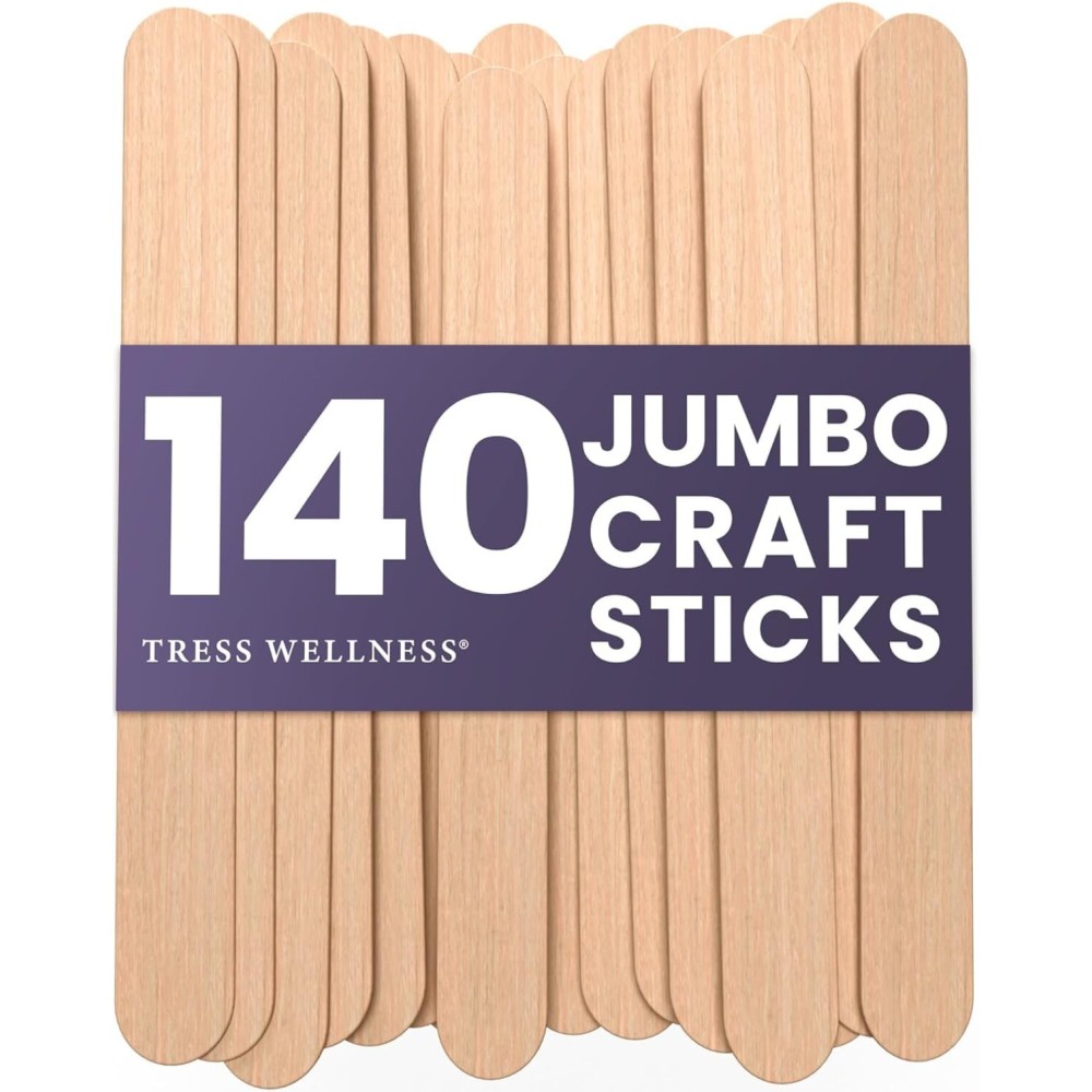 Tress Wellness Craft Sticks, Popsicle sticks, Premium Splinter-Free Wooden Sticks for Waxing, Wax Stick for Body and Face Waxing, 140 pieces