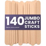 Tress Wellness Craft Sticks, Popsicle sticks, Premium Splinter-Free Wooden Sticks for Waxing, Wax Stick for Body and Face Waxing, 140 pieces