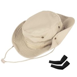 Sun Hats for Men Women Bucket Hat UPF 50+ Boonie Hat Foldable UV Protection Hiking Beach Fishing Summer Safari(Upgraded-1pack-Beige)