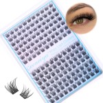 Short Lash Clusters Wispy C Curl Eyelash Clusters 10-12MM Individual Eyelashes Natural Cluster Eyelash Extensions Natural Looking Cluster Lashes by Geeneiya154PCS, C Curl, 10-12mm)