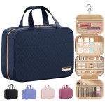 HOTOR Travel Toiletry Bag w/Hanging Hook - Spacious Toiletry Bag Essentials for Women & Men, Makeup Bag/Big Comparment, Waterproof for Travel Accessories, Medium, Navy Blue