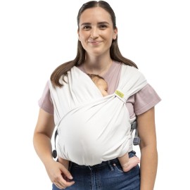 Boba Bliss Pre-Wrapped Baby Carrier with Buckle - Newborn to 7-35 lbs Light, Breathable & Easy to Adjust Hybrid Infant Sling & Toddler Carrier - Certified Hip-Healthy for 0-18 Months - Organic Stone