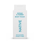 Native Body Wash Contains Naturally Derived Ingredients | For Women & Men, Sulfate, Paraben, & Dye Free Leaving Skin Soft and Hydrating | Ocean & Timber 18 oz