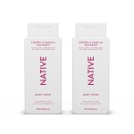 Native Body Wash Contains Naturally Derived Ingredients | For Women & Men, Sulfate, Paraben, & Dye Free Leaving Skin Soft and Hydrating | Cherry & Vanilla Macaron 18 oz - 2 Pk