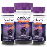 Sambucol Black Elderberry Gummies - Elderberry with Zinc and Vitamin C for Adults, Sambucus Elderberry Gummies, Immune Support Gummies - 30 Count, 3 Pack