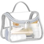 HAOGUAGUA Heavy Duty Clear Cosmetic Bag Waterproof Transparent Travel Makeup Toiletry Organizer Bag (Grey-1pcs)