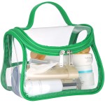 HAOGUAGUA Heavy Duty Clear Cosmetic Bag Waterproof Transparent Travel Makeup Toiletry Organizer Bag (Green-1pcs)