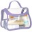 HAOGUAGUA Heavy Duty Clear Cosmetic Bag Waterproof Transparent Travel Makeup Toiletry Organizer Bag (Purple-1pcs)