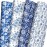 ZINTBIAL Blue White Floral Wrapping Paper for Women, Girls - Gift Wrap With Flowers and Plants for Birthday Wedding Bridal Shower - 20 x 29 Inches, 8 Folded Sheets, Easy to Store