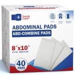 GauzeCare Sterile Abdominal- ABD Combine Pads| 40-Pack, 8x10 Inches| Extra Absorbent & Thick, Individually Wrapped Wound Dressing, First Aid Pads| Surgical-Grade, Nonstick- for Heavy Leakage, Post Op