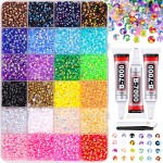 16000Pcs Resin Jelly Rhinestones for Bedazzling, Mixed-Color 4mm Flatback Gems for Diamond Art, Bedazzler Kit with 3Pcs 10ml B7000 Jewelry Glue for DIY Crafting Crafts Book Shoes Nail Art