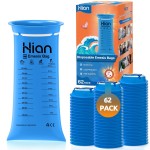 Hion Vomit Bags Disposable - 62 Pack 1000ml Emesis Bags - Leak Resistant, Medical Grade, Portable - Perfect for Motion, Car & Aircraft Sickness, Pregnant Women