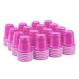 HAOZAN 100ct 2oz. Mini Pink Shot Cups, Disposable and Small Size Perfect for Party, Tastings, Sample and More