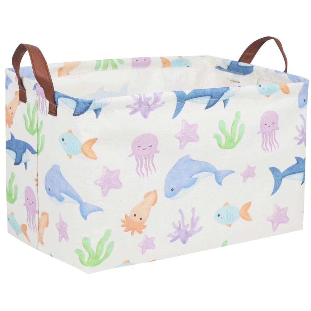 Essme Rectangular Boys Basket,Kids Storage Basket with Handles for Room Decor,Ocean Storage BinOcean