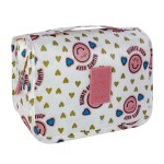 Lcsmaokin Large Capacity Toiletry Bag Travel Bag with Hanging Hook for Men and Women Waterproof Travel Cosmetic Bag Bathroom Storage Bag for Brushes Set,Full-Sized Shampoo,Accessories-Pink Smile