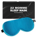 Silk Sleep Mask 100% 22 Momme Mulberry, Sleep Eye Mask for Women Men, Blackout Blindfold with Adjustable Strap, Side Sleeper Eye Cover, Soft Eyeshade Filled with Premium Mulberry Silk (Peacock Blue)