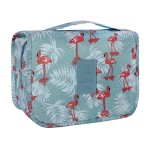 Lcsmaokin Large Capacity Toiletry Bag Travel Bag with Hanging Hook for Men and Women Waterproof Travel Cosmetic Bag Bathroom Storage Bag for Brushes Set,Full-Sized Shampoo,Accessories -Grey Flamingo