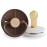 FRIGG Little Viking Natural Rubber Baby Pacifier 2-Pack | Made in Denmark | BPA-Free (Cocoa/Cream, 6-18 Months)