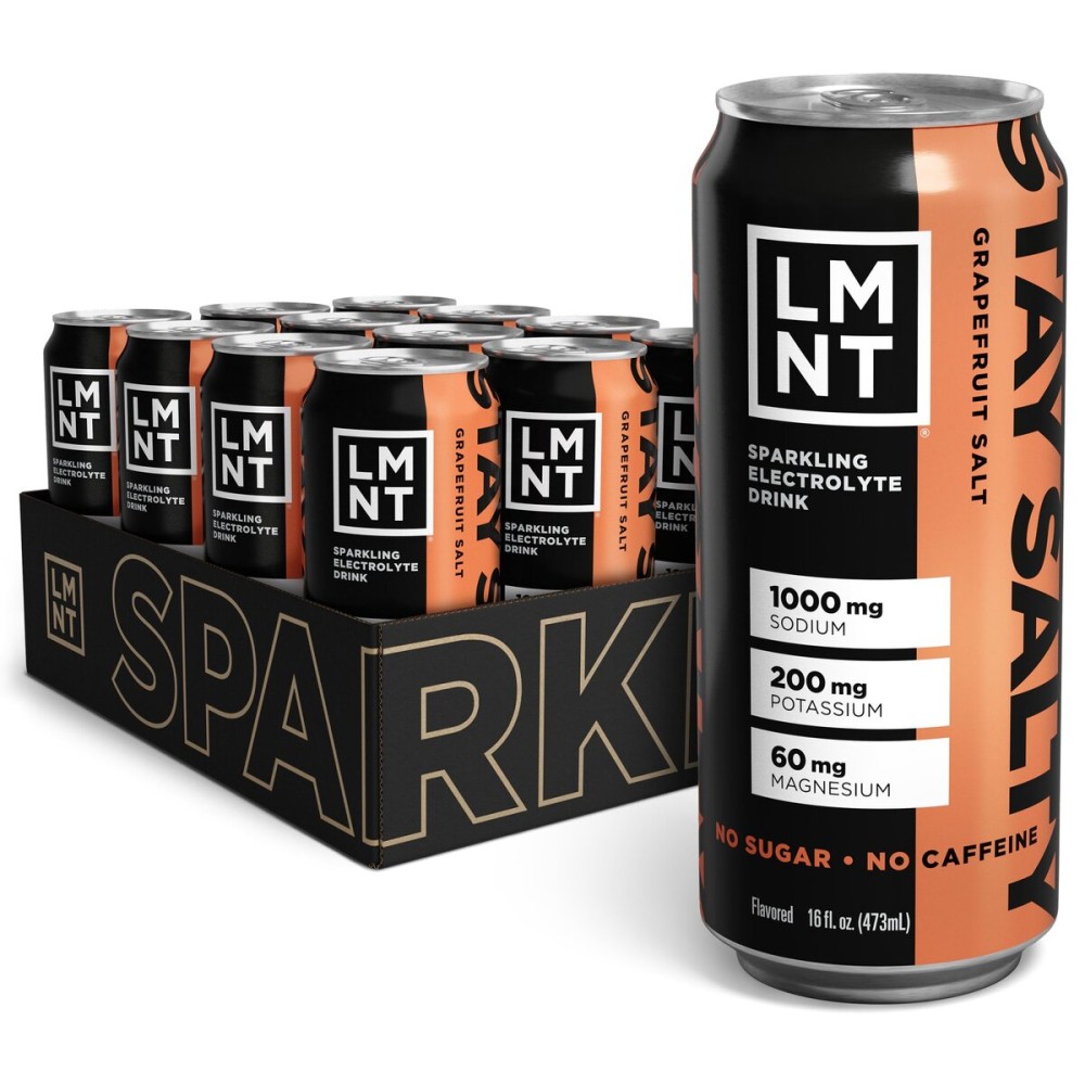 LMNT Sparkling Electrolyte Drink - Grapefruit Salt | 12-Count